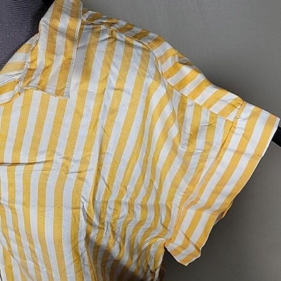 NWOT Denim & Co. Naturals Striped Button-Front Top Sz S - Picture 6 of 12